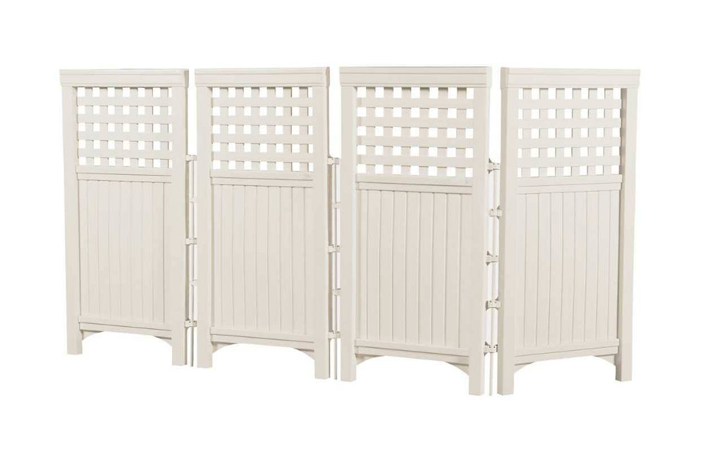 Taupe Steel and Resin 4 Panel Yard Enclosure S693842