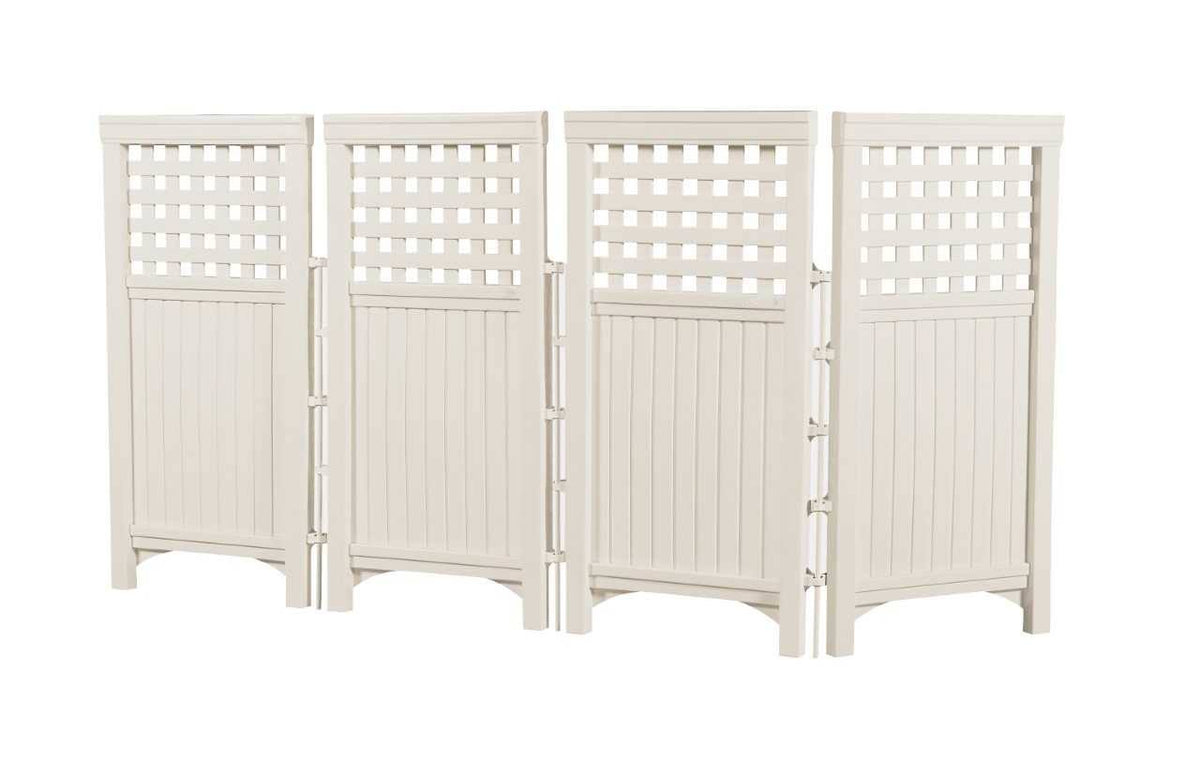 Taupe Steel and Resin 4 Panel Yard Enclosure S693842