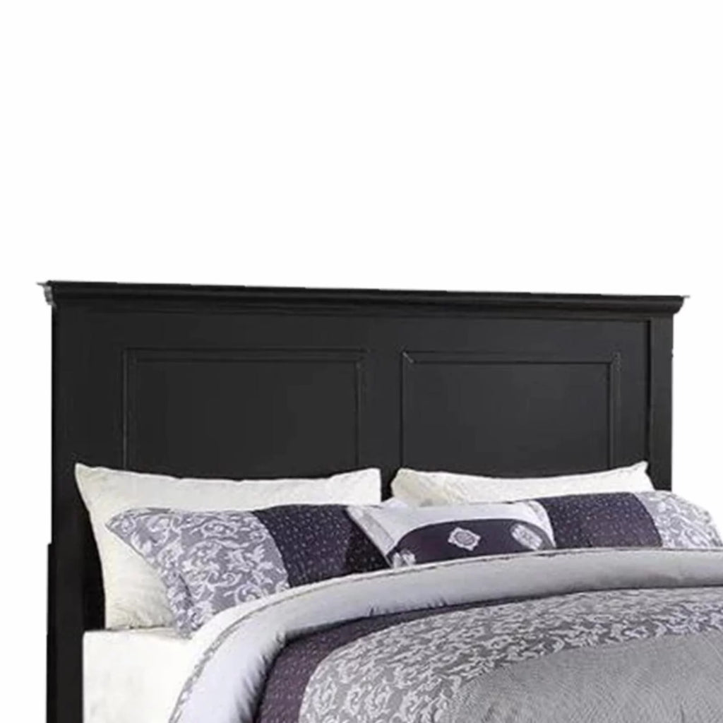 King Wooden Bed Dark Walnut Veneer White E43611