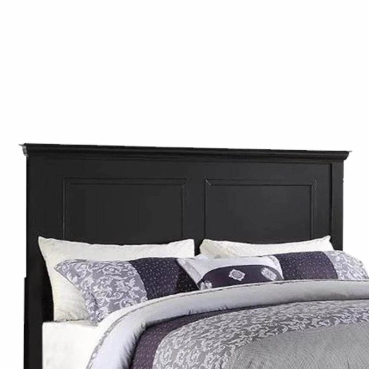 King Wooden Bed Dark Walnut Veneer White E43611