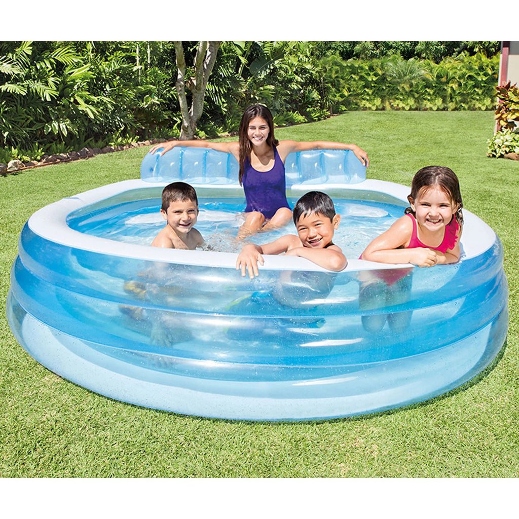 Round Inflatable Above Ground Pool with Seat and Backrest K76942