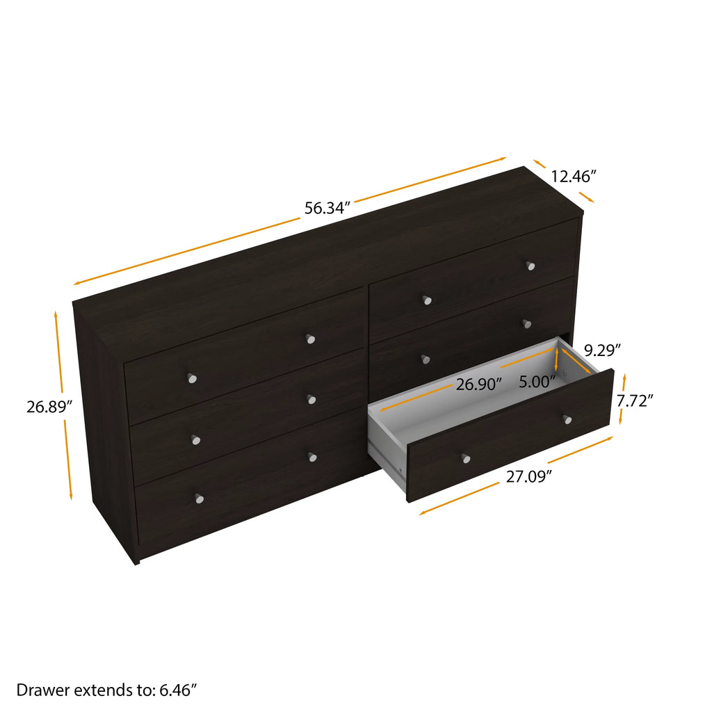 6 Drawer Double Dresser Y124