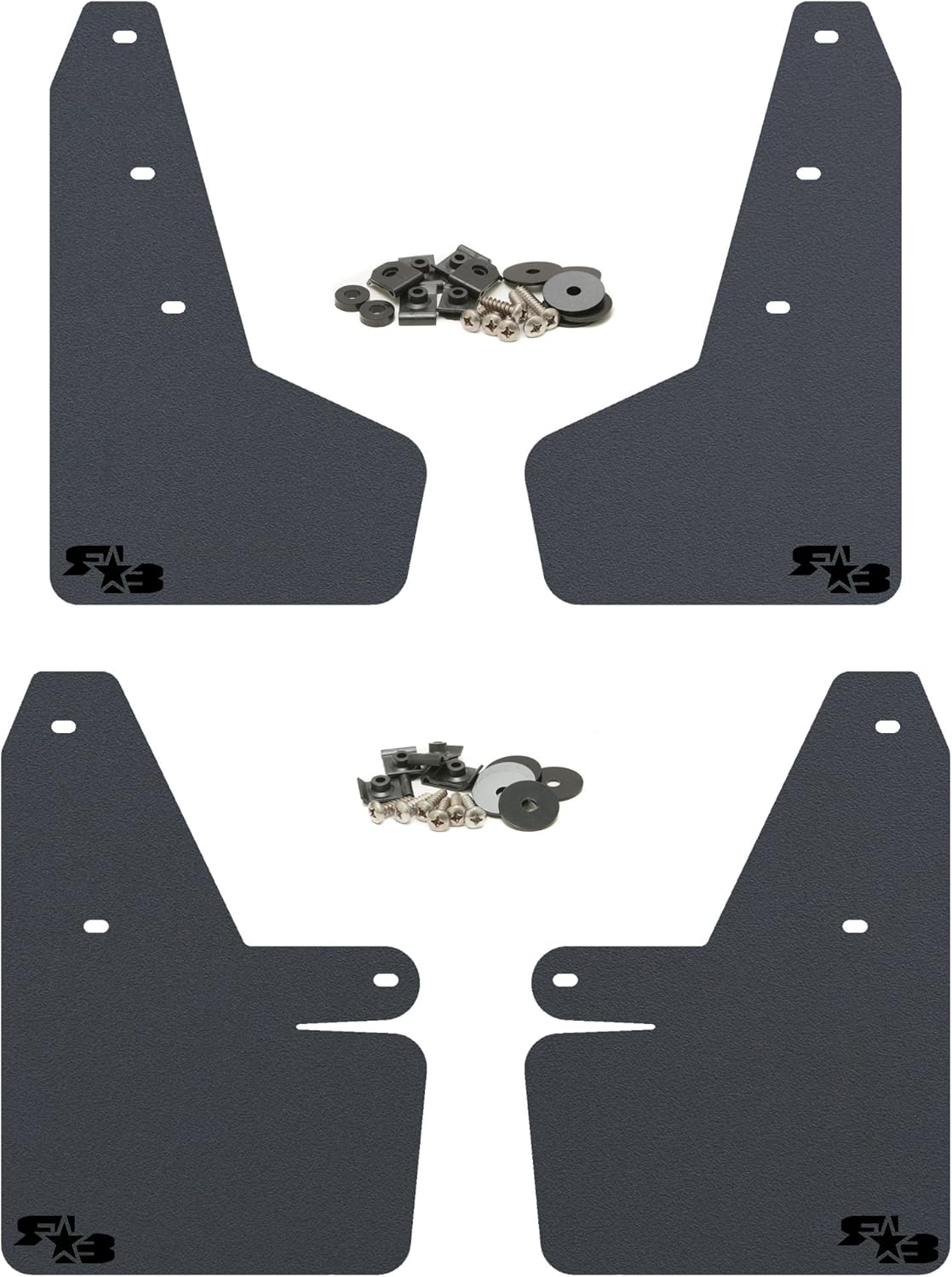 Black Mud Flaps with Orange Logo U123