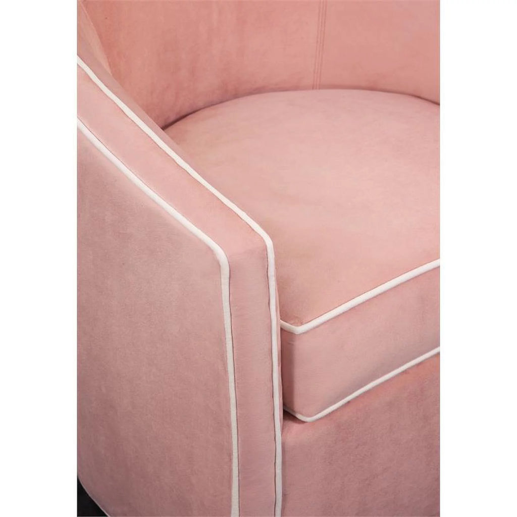 Pink Finish Blush Velvet Swivel Accent Chair L250