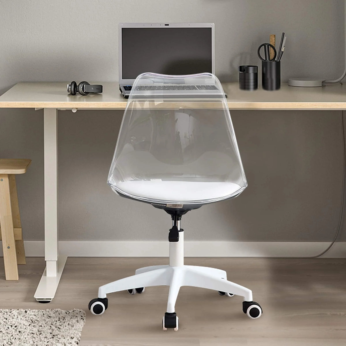 Adjustable 360 °Swivel Armless Computer Chair With Wheels H5587