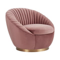 Pink Velvet Swivel Accent Chair Y907947