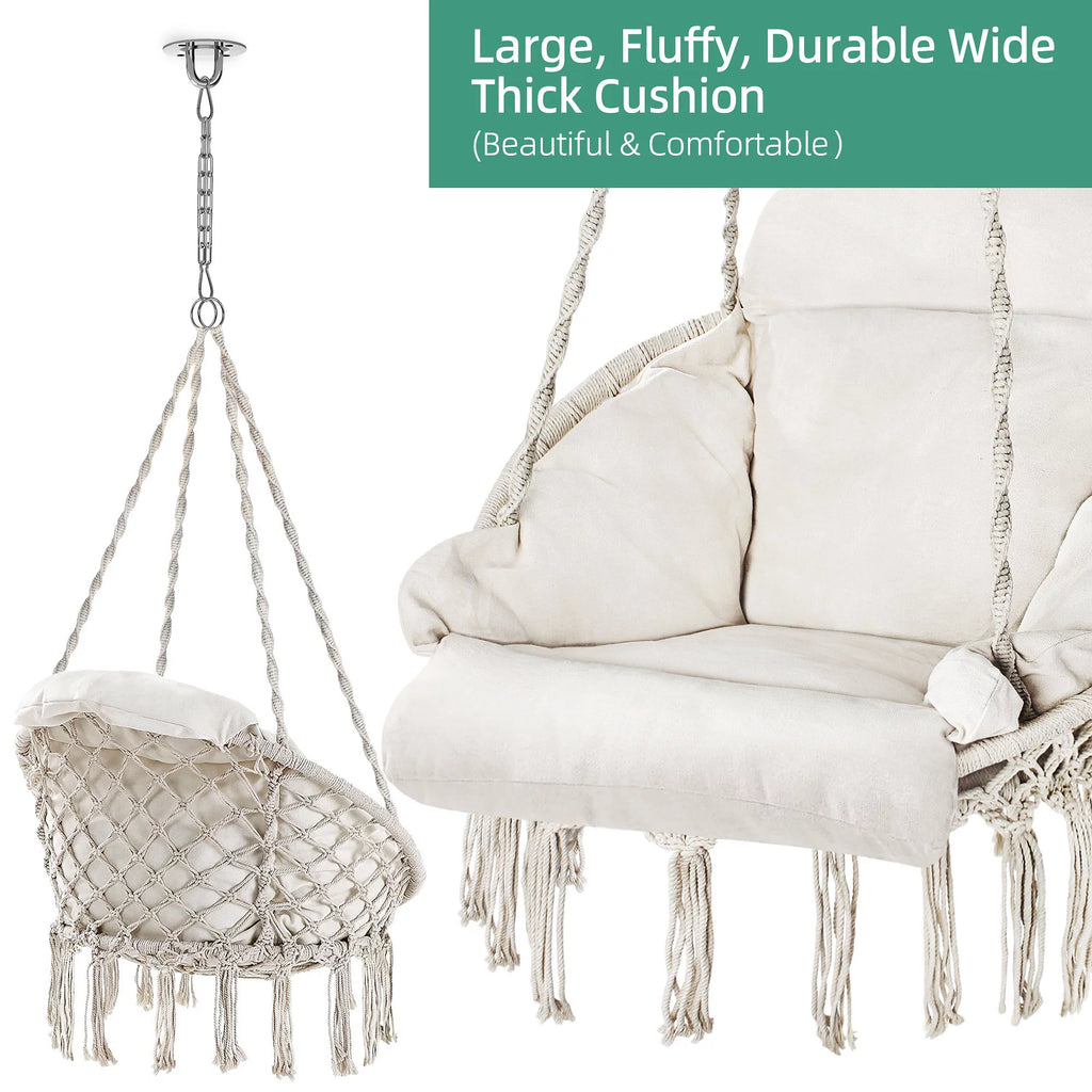 Hanging Hammock Swing Chair with Cushion A740675