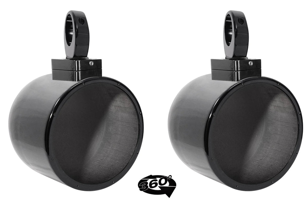 7.7" 360° Swivel Black Aluminum Wakeboard Tower Speaker Pods W51796
