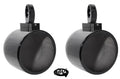 7.7" 360° Swivel Black Aluminum Wakeboard Tower Speaker Pods W51796
