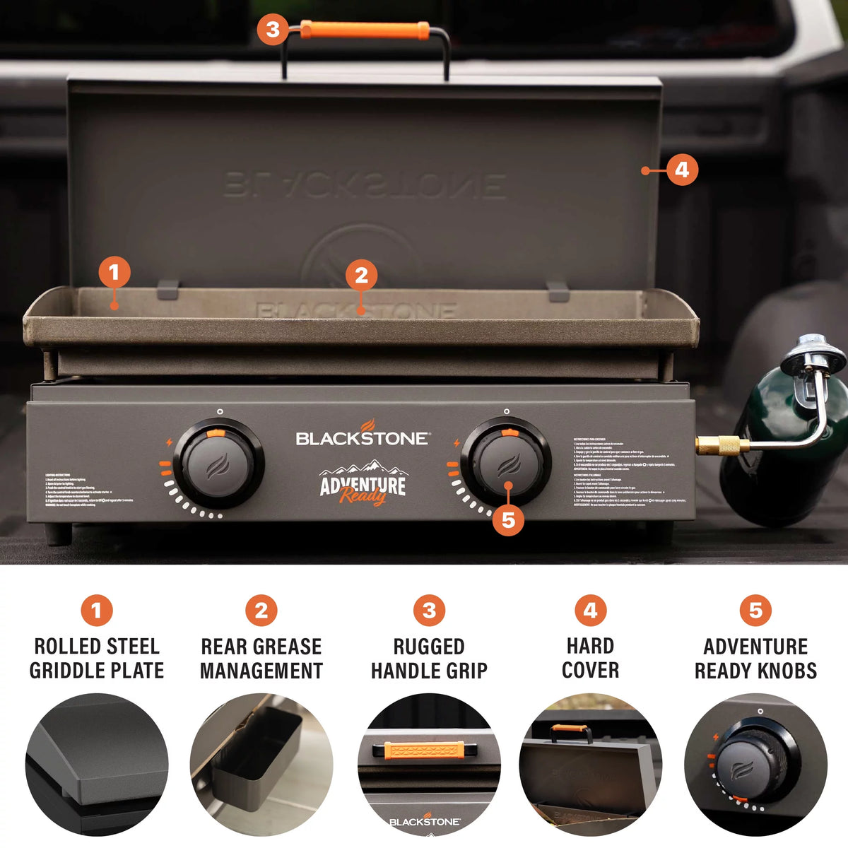 2-Burner 22 Propane Griddle with Hard Cover E6404