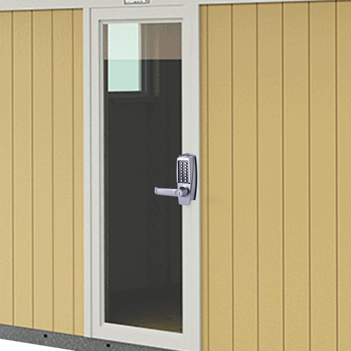 Mechanical Push Button Lever Lock, 60mm Backset, 13 Digit Keypad, Satin Chrome G61694