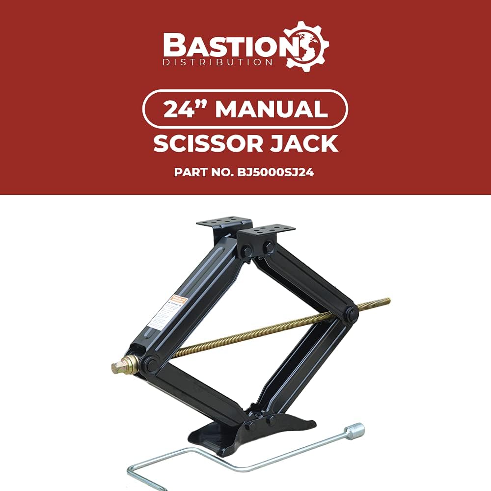 24" Scissor Jack with Crank Handle, 5000lbs Capacity, Pack of 2 T72700