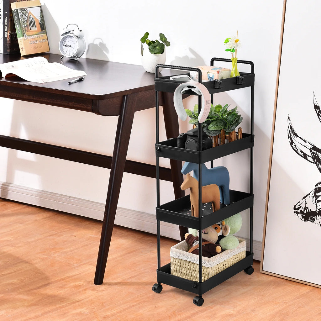 4 Tier Slim Storage Cart with Wheels, 2 Pack G644124