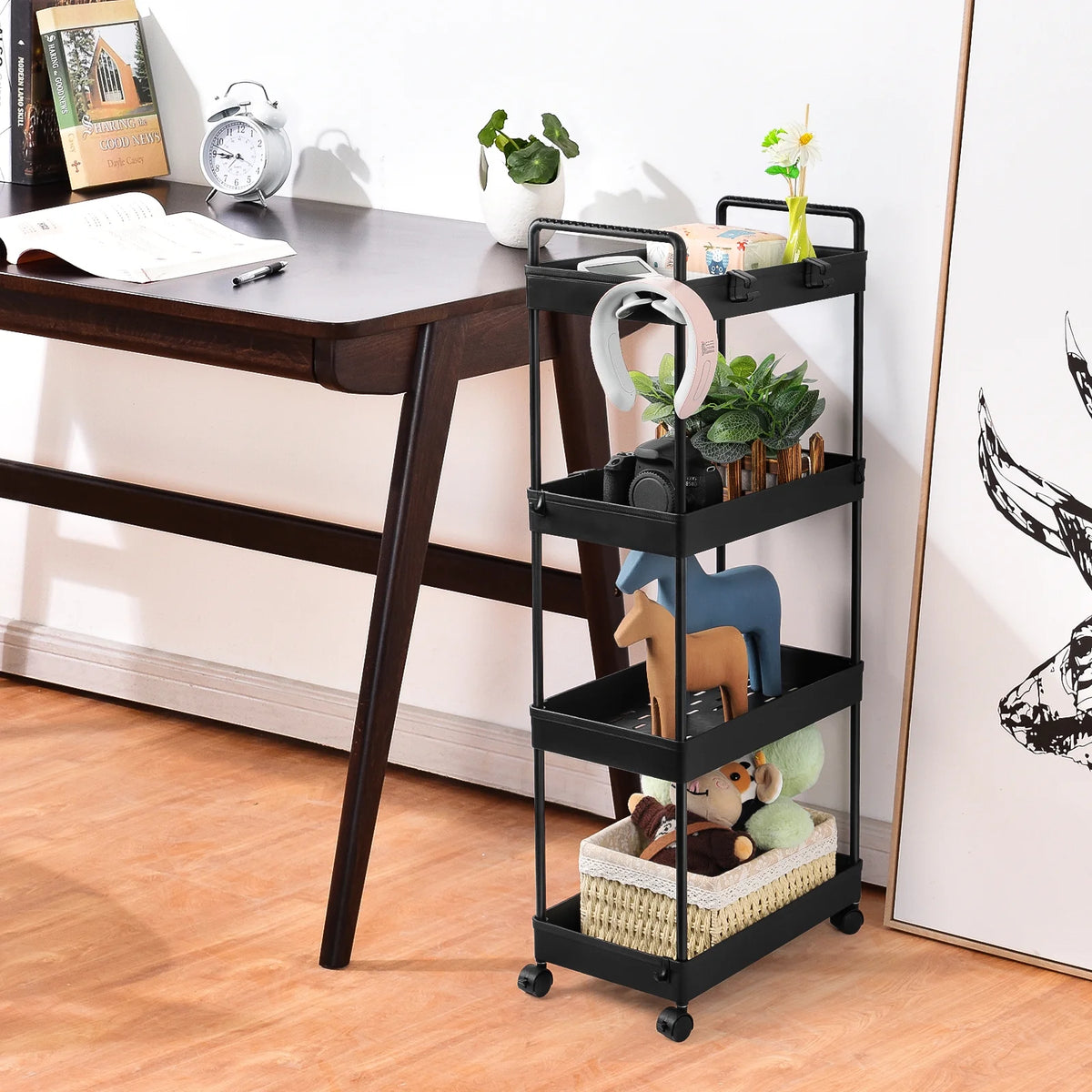 4 Tier Slim Storage Cart with Wheels, 2 Pack G644124
