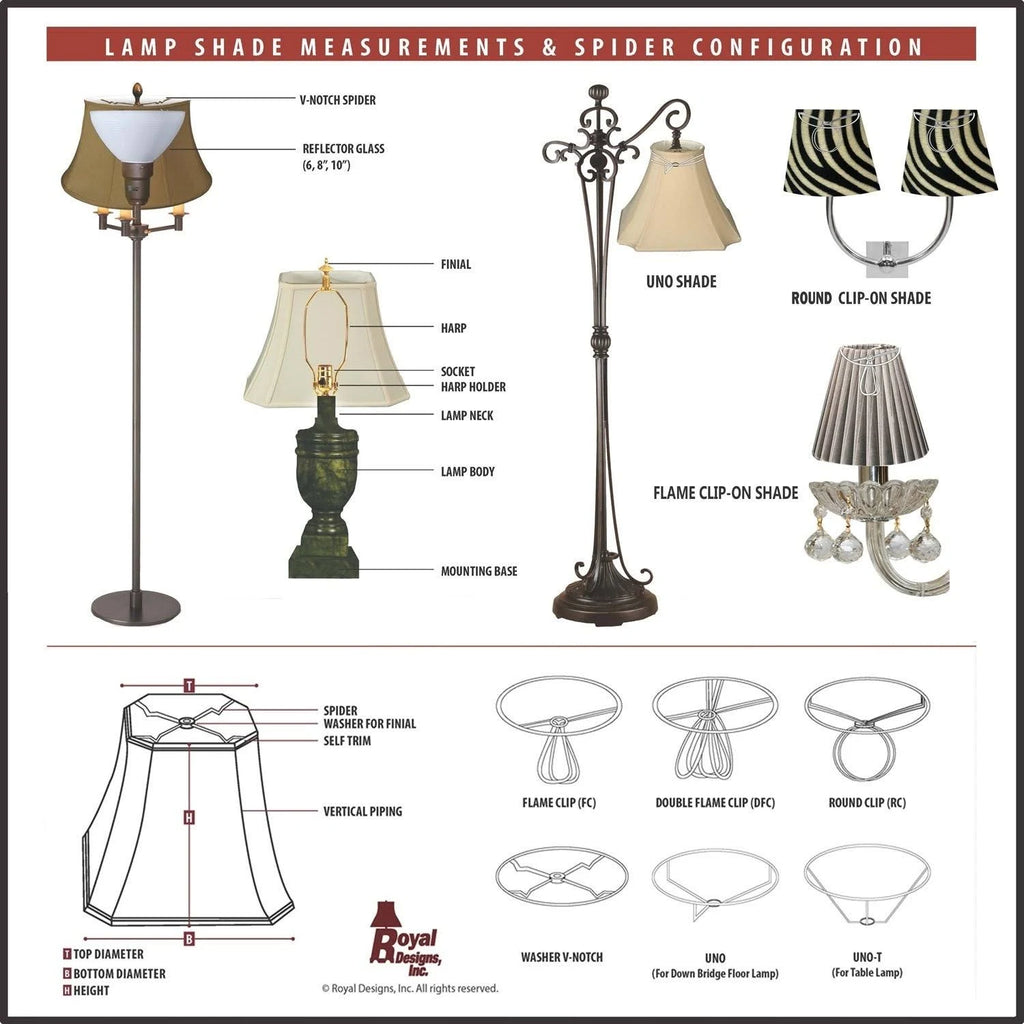 Beige Flare Bottom Outside Corner Scallop Lamp Shade, 10 x 18 x 13 J3108