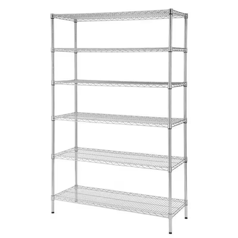 6-Tier Steel Wire Shelving Unit Chrome L751012