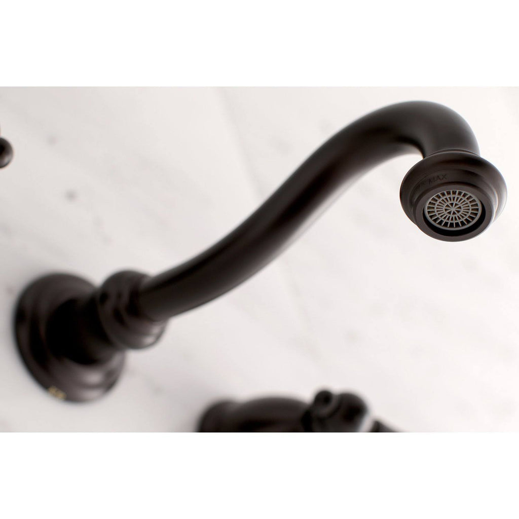 Vintage 2-Handle Wall Mount Bathroom Faucet, Matte Black Q98135
