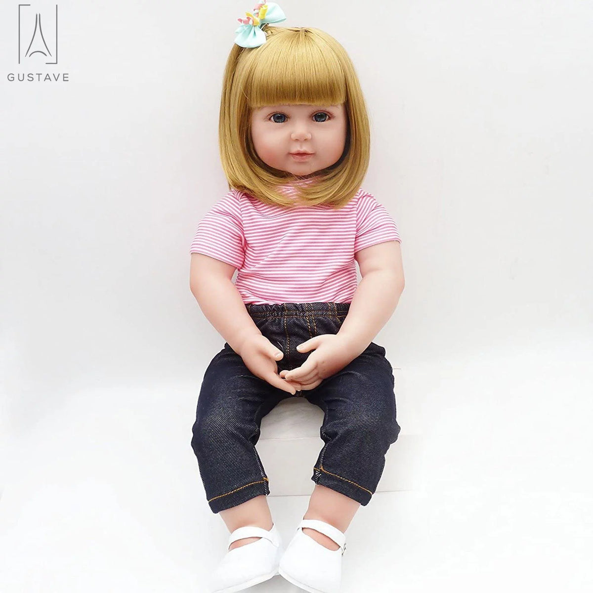 24 Inch Blond Hair Silicone Vinyl Baby Doll L503
