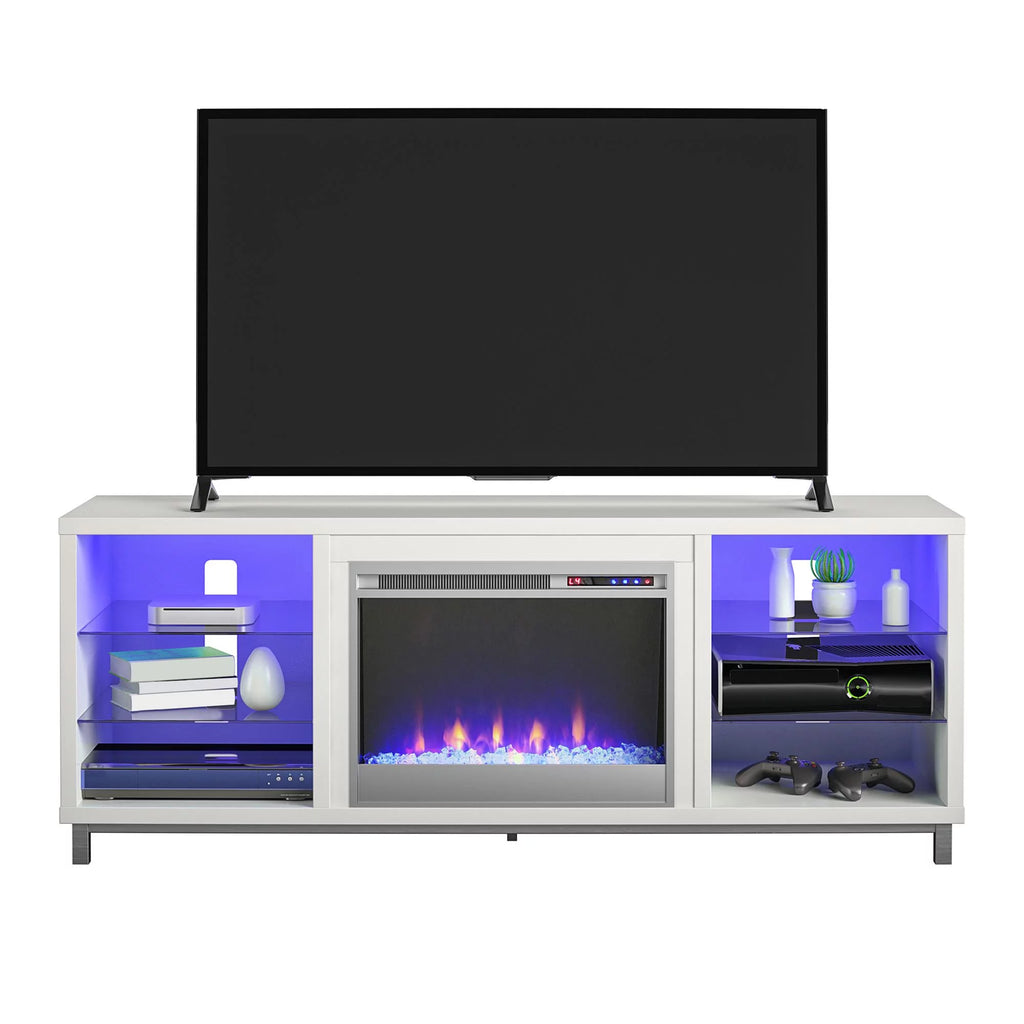 White Fireplace TV Stand E329