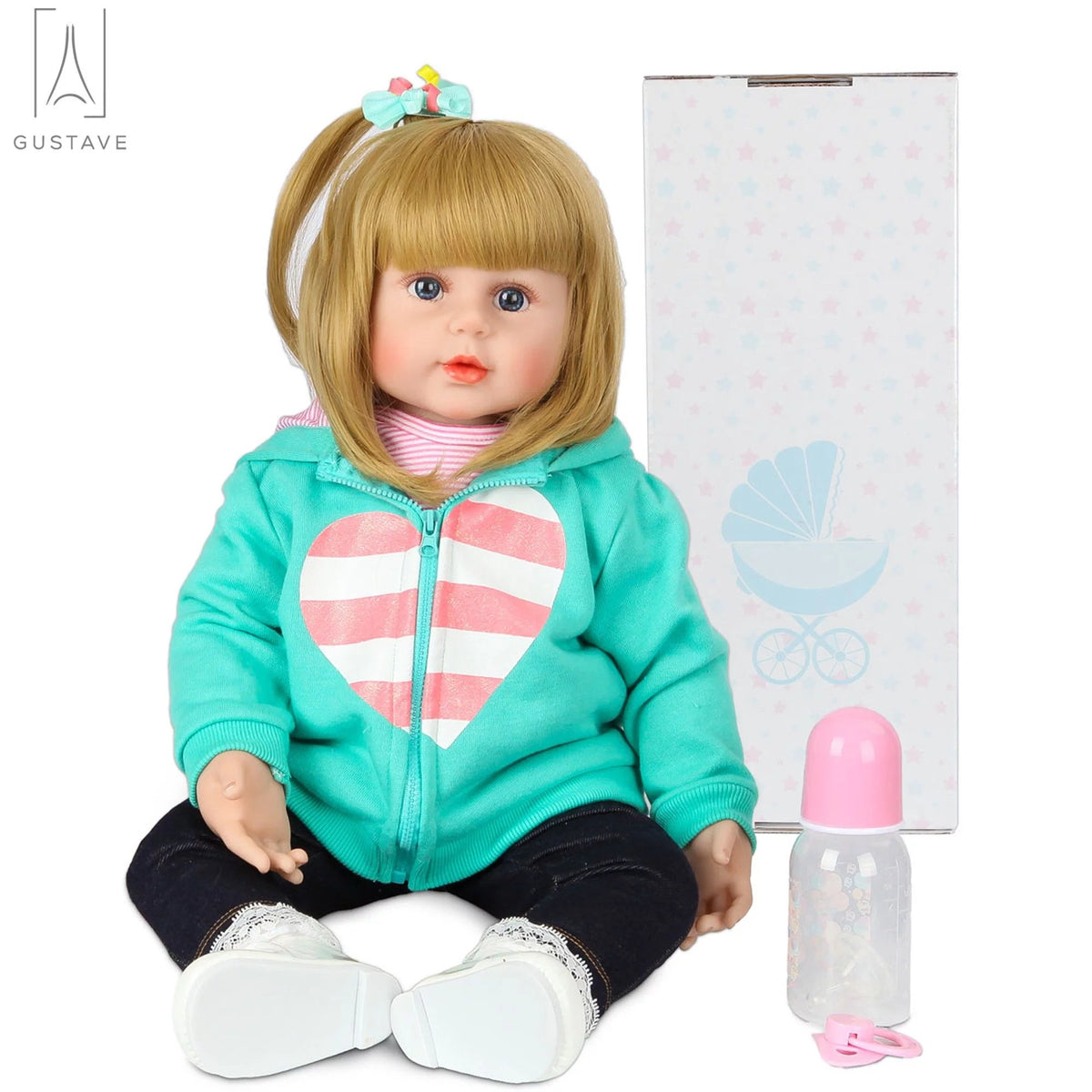 24 Inch Blond Hair Silicone Vinyl Baby Doll L503