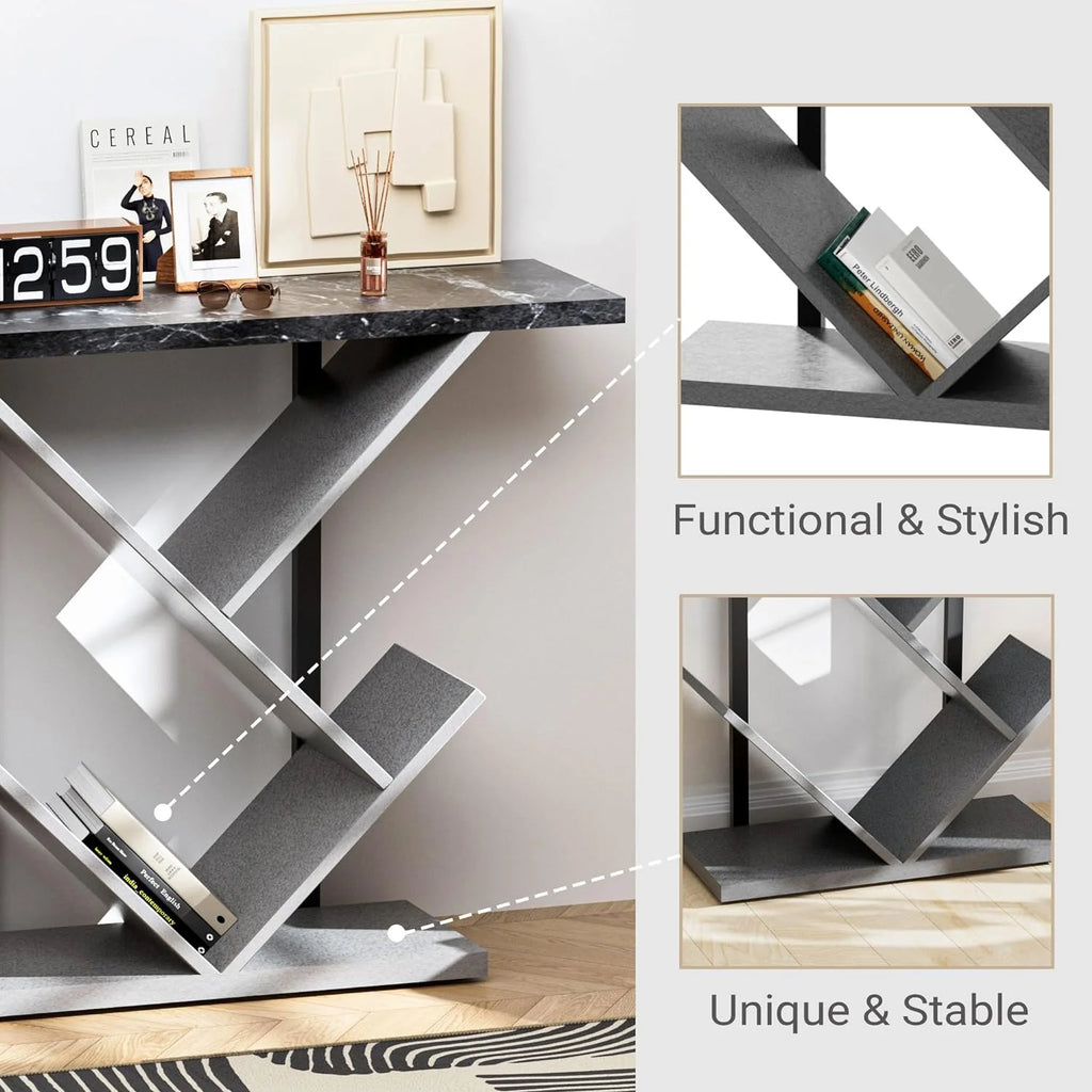 Black Marble Console Table with Storage O2291