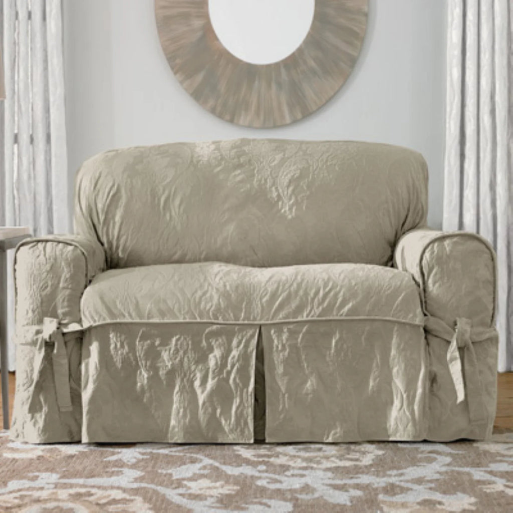 Matelasse Damask Loveseat Cover K6300