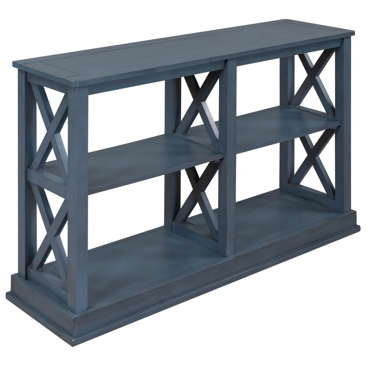 Navy Blue 3-Tier Console Table Y60919