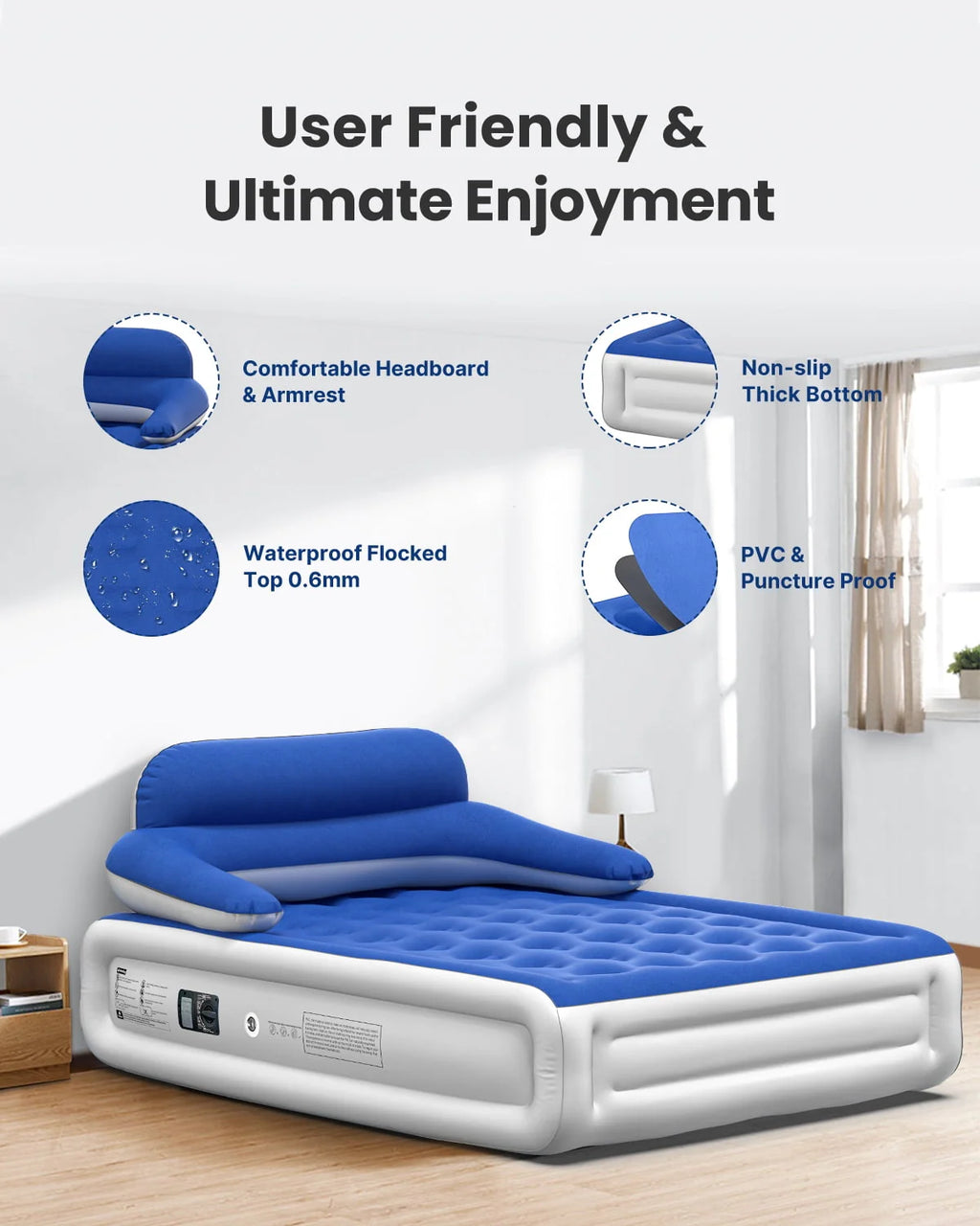 Queen Air Mattress with Built-in Pump T365254