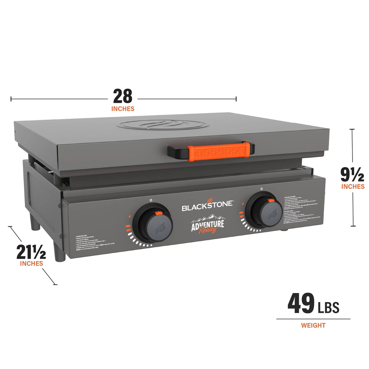 2-Burner 22 Propane Griddle with Hard Cover E6404