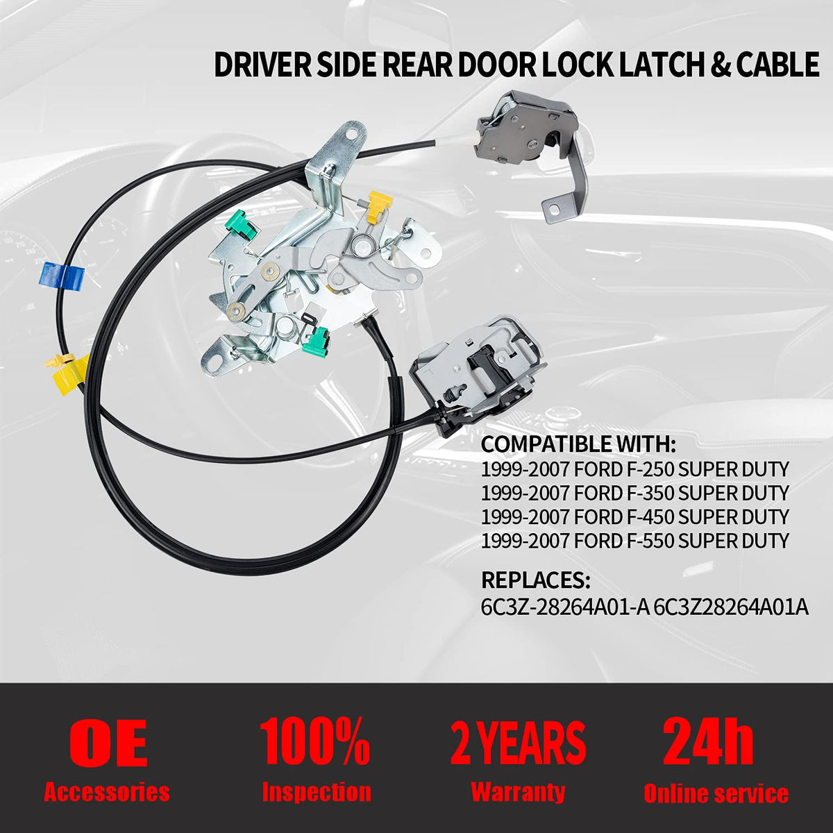 Left Driver Side Upper and Lower Locking Latches Assembly Pack of 2 Q930847