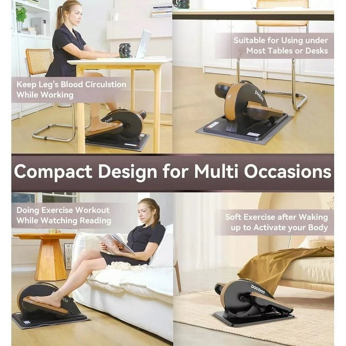 Under Desk Magnetic Elliptical Machine with Foot Massage M28453
