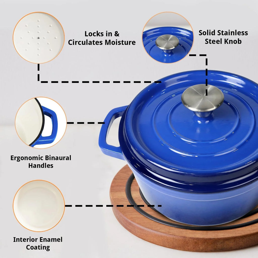 Enameled Cast Iron Cookware Set E637