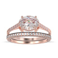 2.00 Carat Oval Cut Diamond Moissanite Engagement Ring in 10k Solid Rose Gold X8786