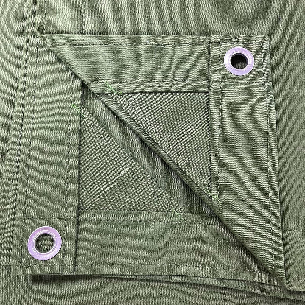 Canvas Tarp 6'x8' with Rustproof Grommets, 10oz Heavy Duty Tarpaulin Cover, Finished Size 6 x 8 Feet Pack of 2 G19606
