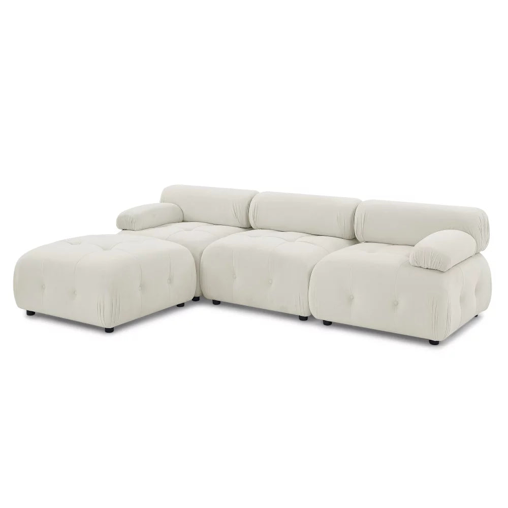 L Shaped Modular Sectional Sofa with Reversible Ottoman D109