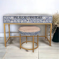 Bone Inlay 3 Drawers Console and Stool Indigo Blue M725
