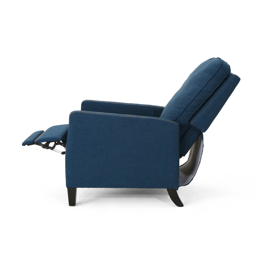 Navy Blue Fabric Recliner K4908