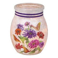 3" Lighted Glass Vase with Purple Ribbon C92538