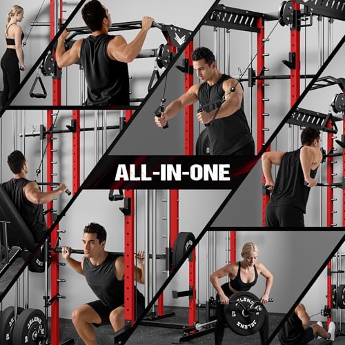 Multi-Function Power Cage with Dual Pulley Cable Crossover System Y844