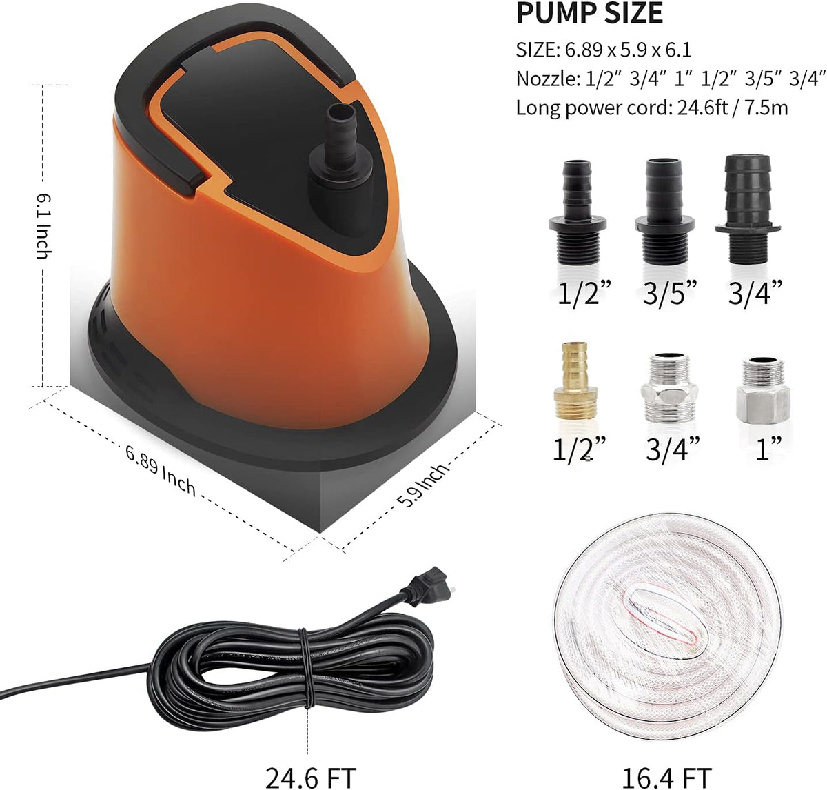 1100 GPH Submersible Water Pump with Adjustable Bottom Filter, Pack of 2 R818599
