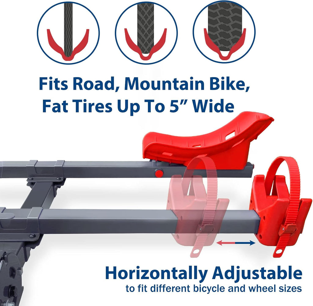 2'' Hitch Bike Rack 4 Pack, 4-Bike eBike Carrier, 132 lbs Capacity I84425