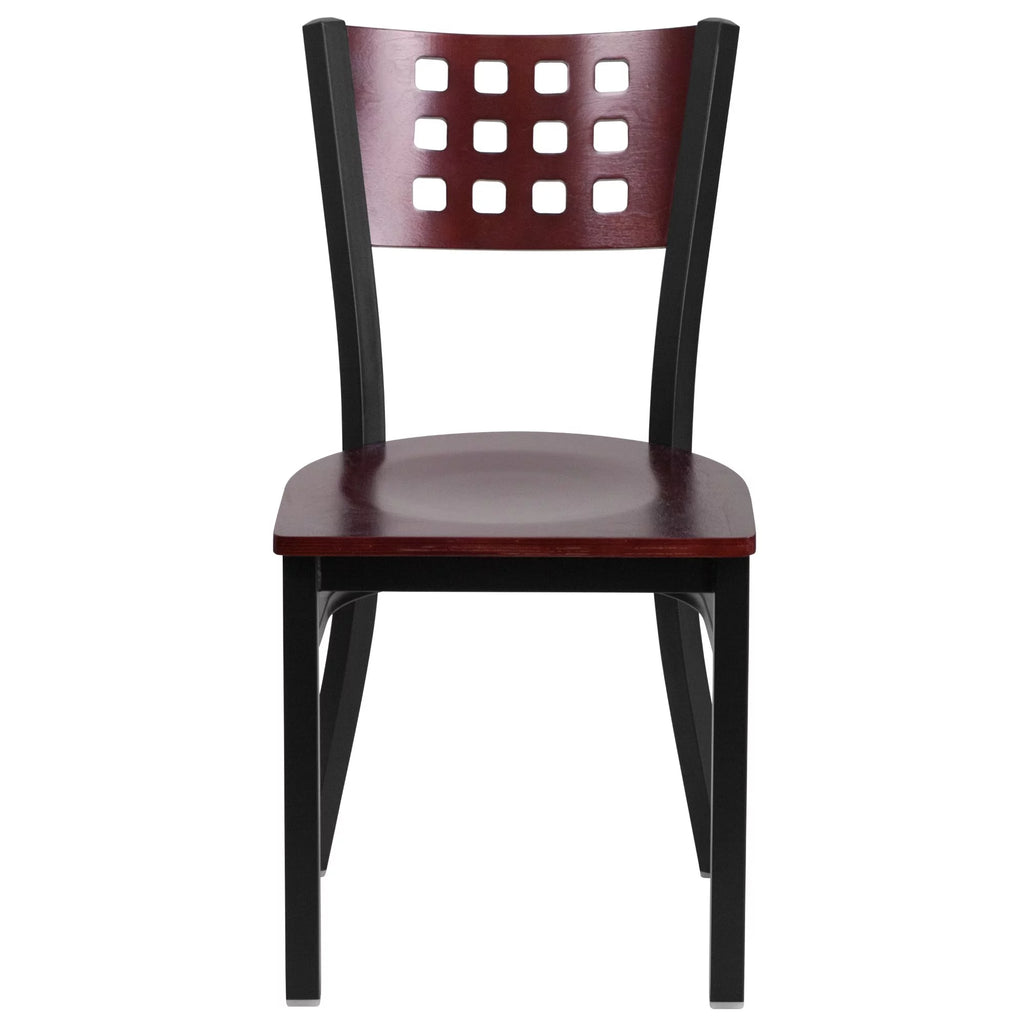 Black Cutout Back Metal Dining Chair B123