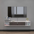 55.11'' Gray-White Wall Mounted Floating TV Shelf C12542