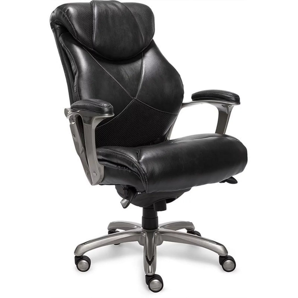 Black Faux Leather Metal Executive Office Chair U168