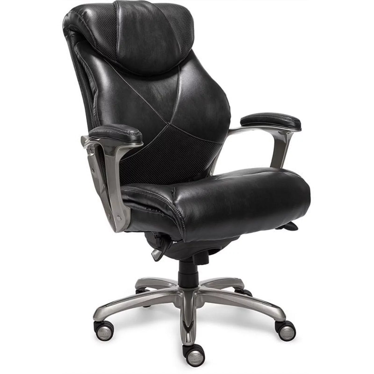 Black Faux Leather Metal Executive Office Chair U168