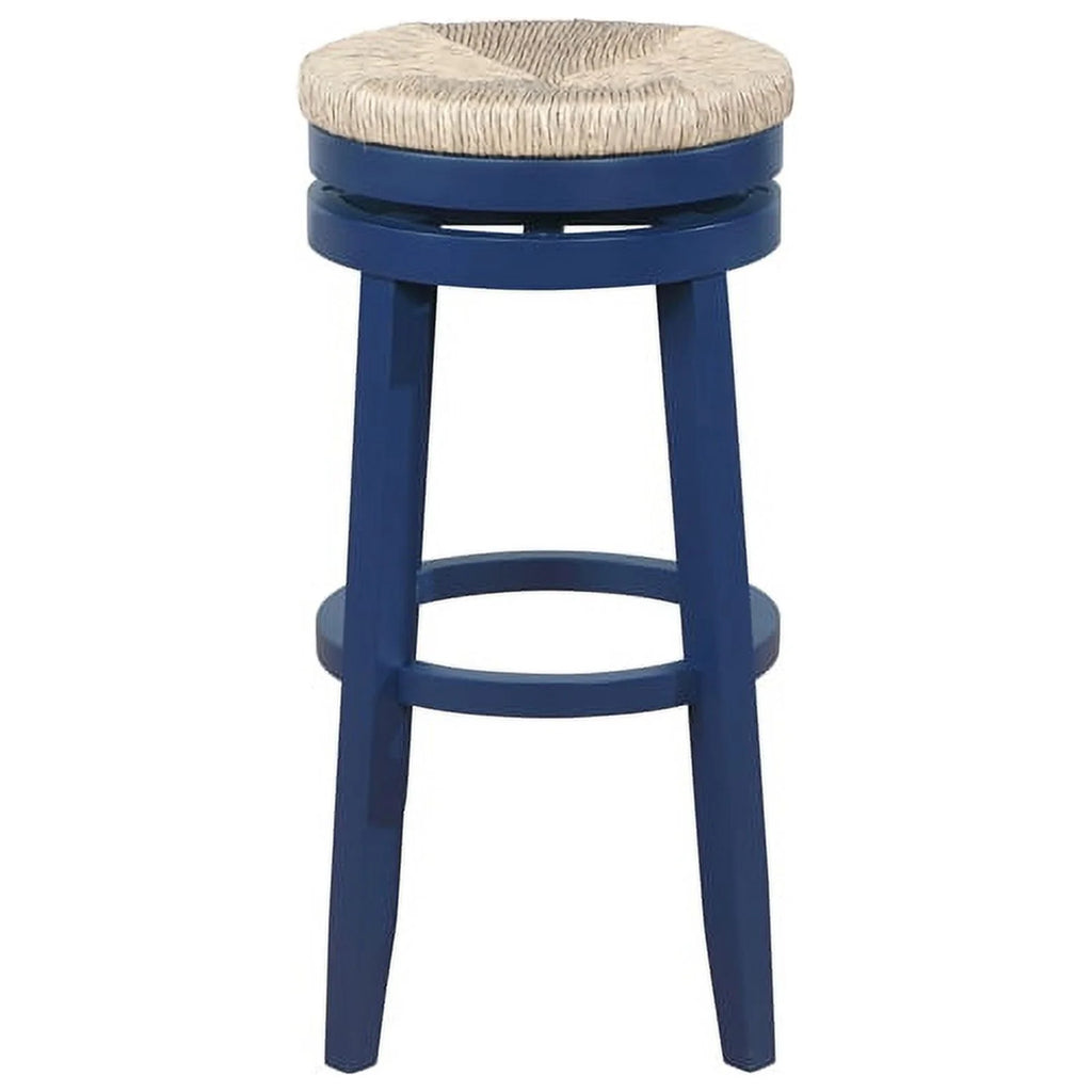 Navy Blue Wood Swivel Barstool P8245