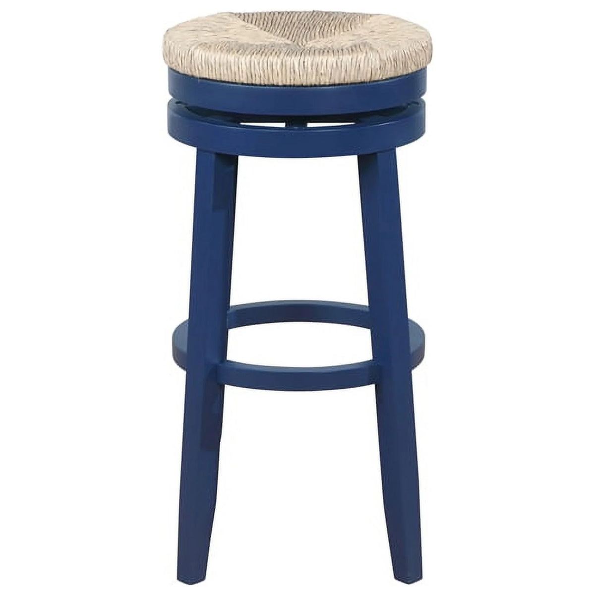 Navy Blue Wood Swivel Barstool P8245