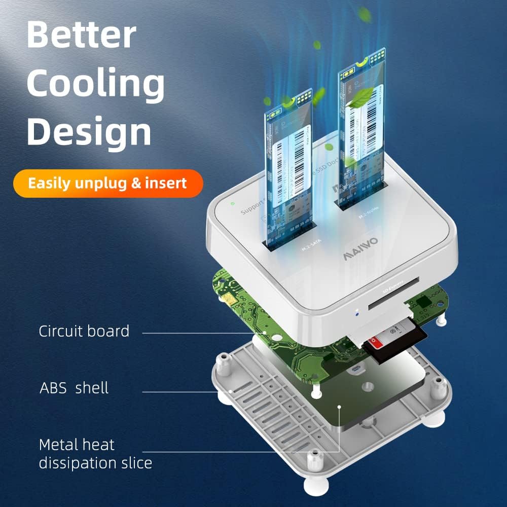 2 Bay M.2 NVMe SATA Dual Protocol Docking Station with USB3.1 GEN2 O549875