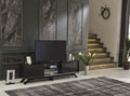 Black 67 inch TV Stand with 2 Sliding Door Cabinet and 2 Shelves M6630