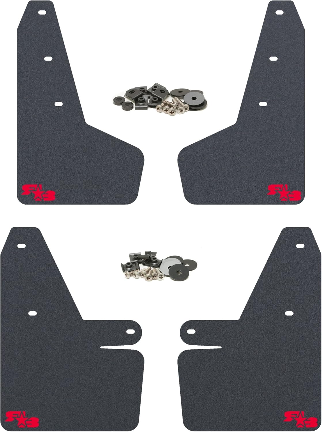 Black Mud Flaps with Orange Logo U123